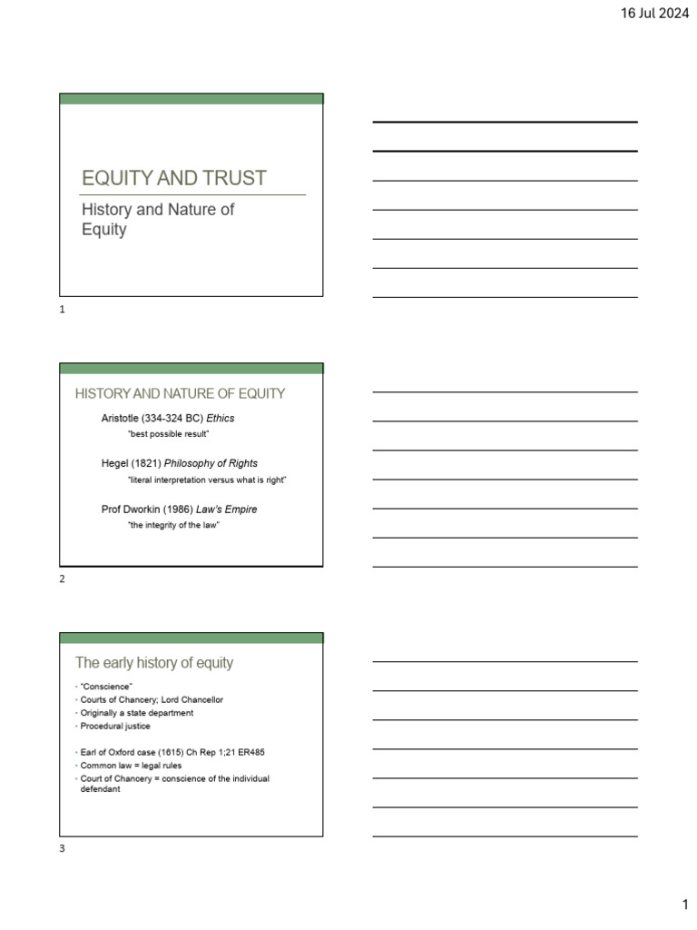 History and Principles of Equity Law | PDF | Equity (Law) | Common Law