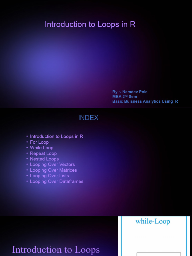 Introduction To Loops in R | PDF | Control Flow | Matrix (Mathematics)