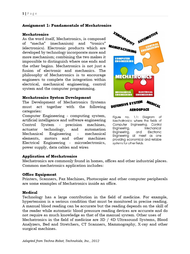 Fundamentals of Mechatronics Overview | PDF | Mechatronics | Robot