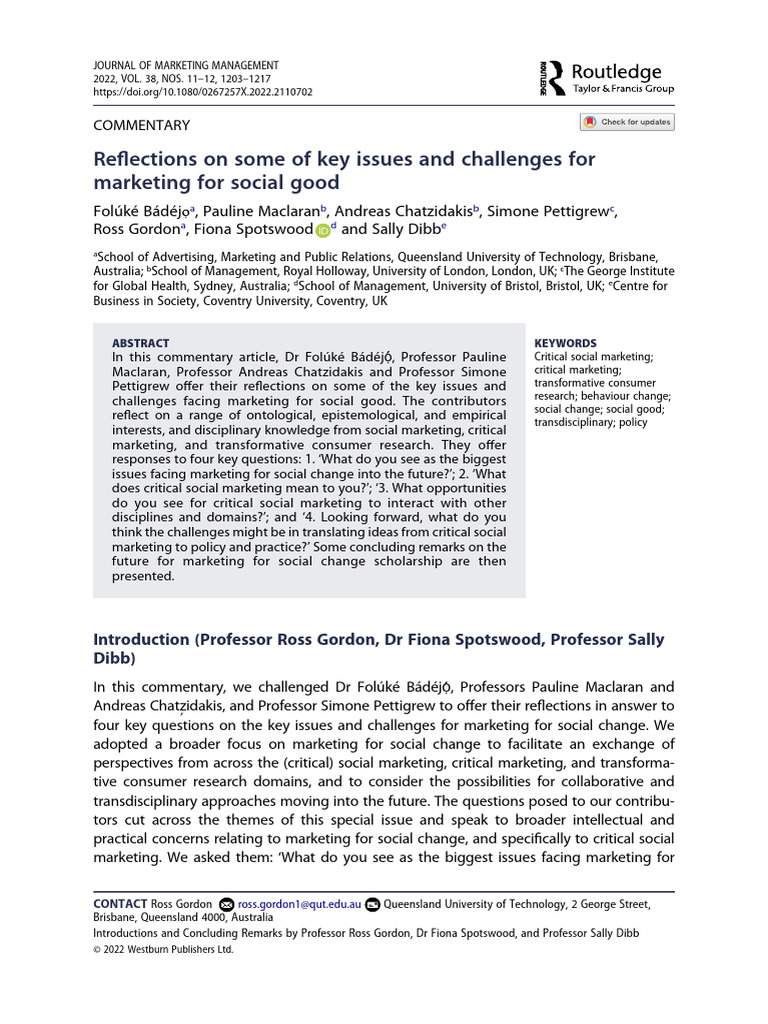 Reflections On Some of Key Issues and Challenges For | PDF | Gender ...