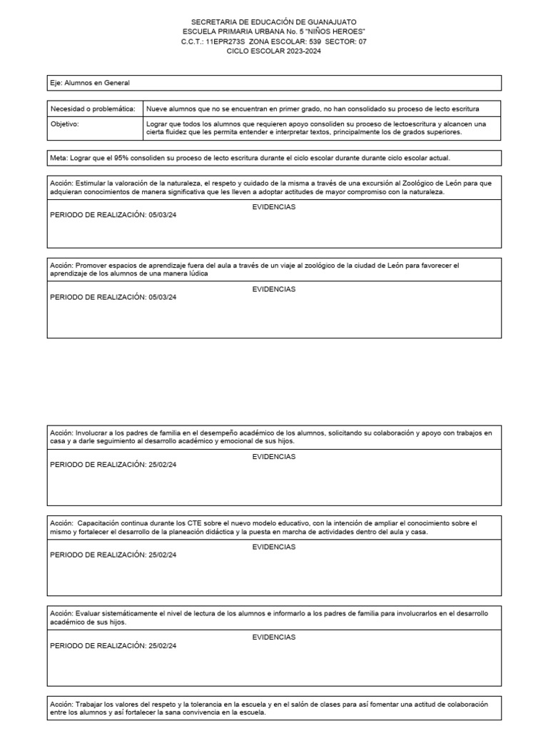 Mejora de Lectoescritura en Primaria | PDF | Escuelas | Comprensión lectora