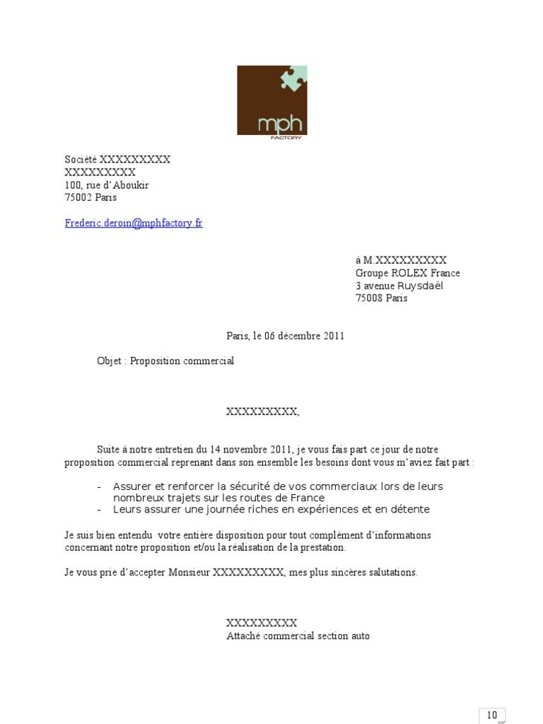 Proposition Commerciale Exemple | PDF | Facture | Business