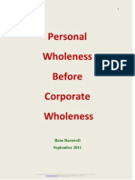 Personal Wholeness Before Corporate Wholeness