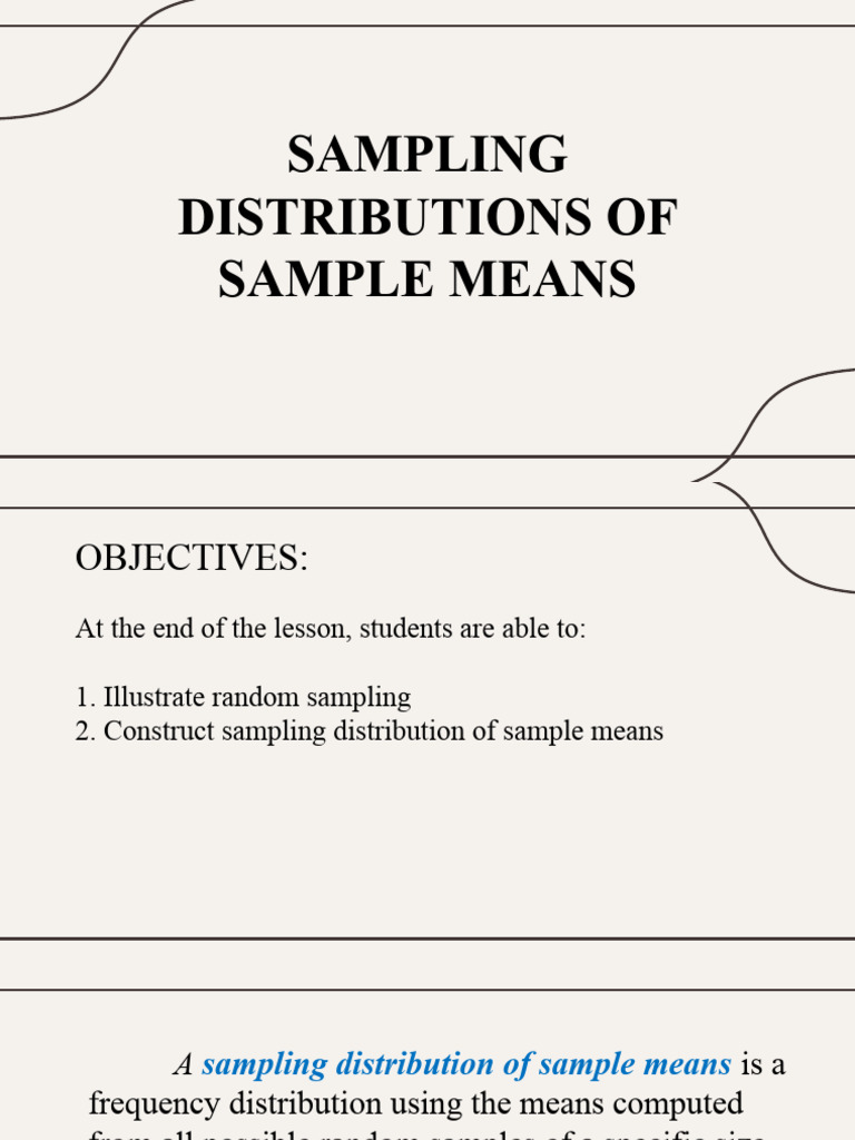 Sampling Distributions of Means Explained | PDF | Sampling (Statistics ...