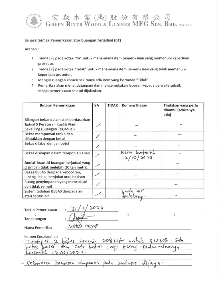 SW Store Inspection JAN 2024 | PDF