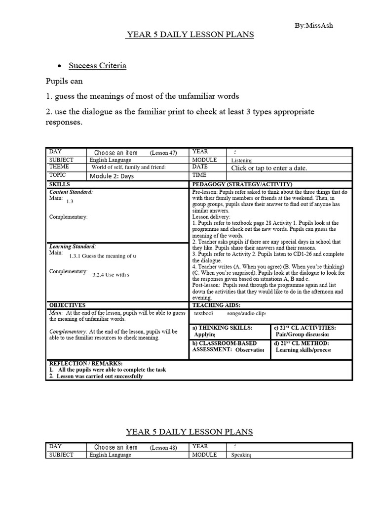 Year 5 English Lesson Plans Overview | PDF | Lesson Plan | Teachers
