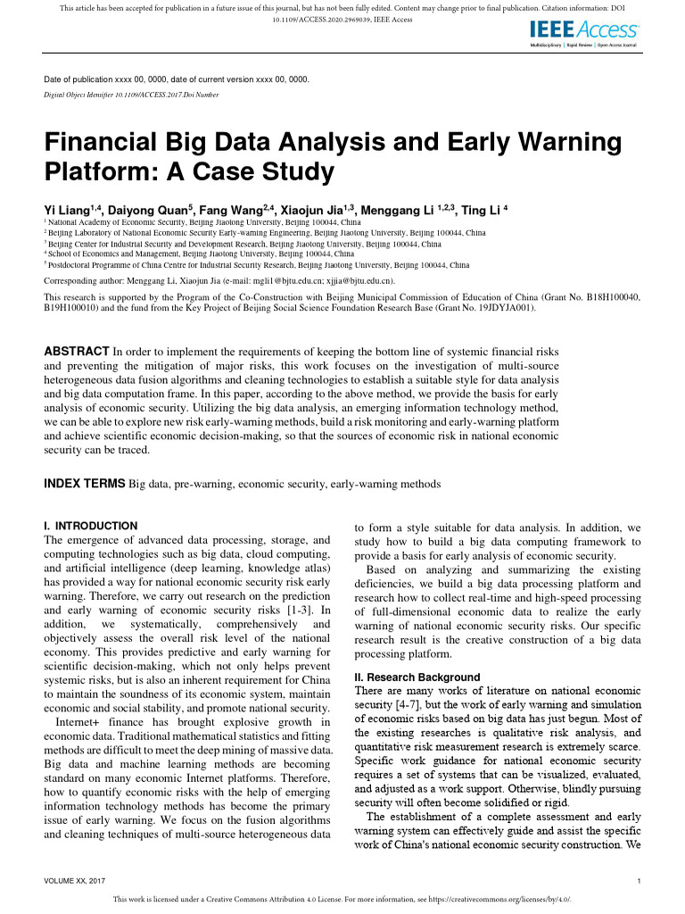 Financial Big Data Analysis and Early Warning Plat | PDF | Big Data ...