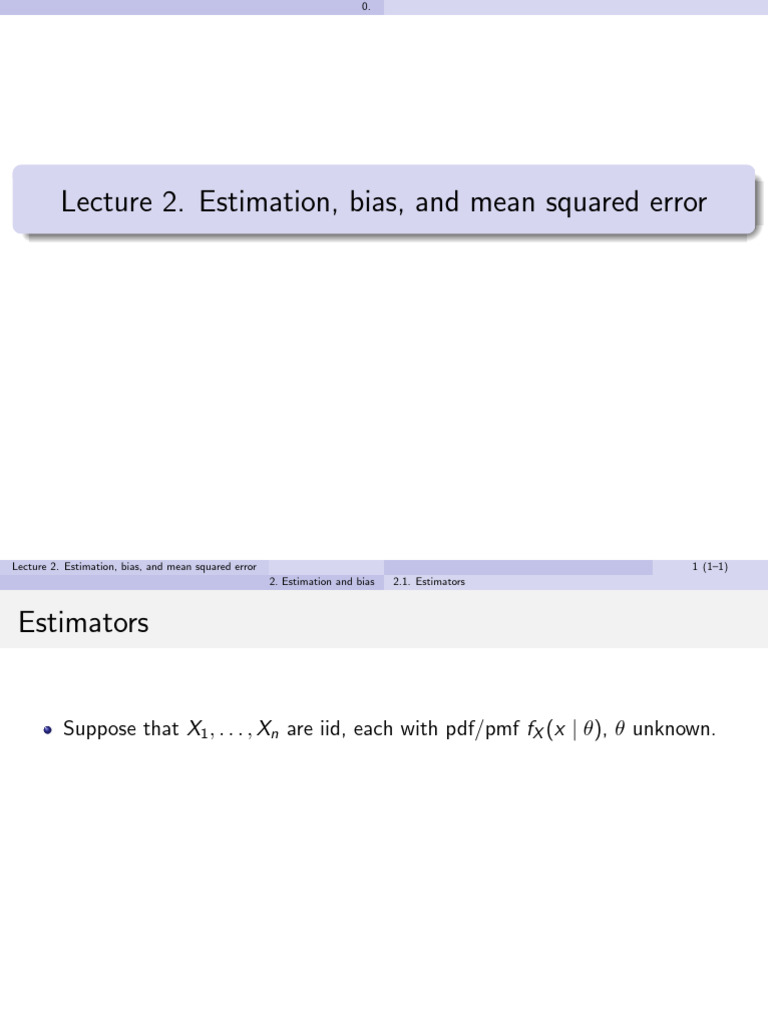 Estimation and Bias in Statistics | PDF | Bias Of An Estimator | Estimator