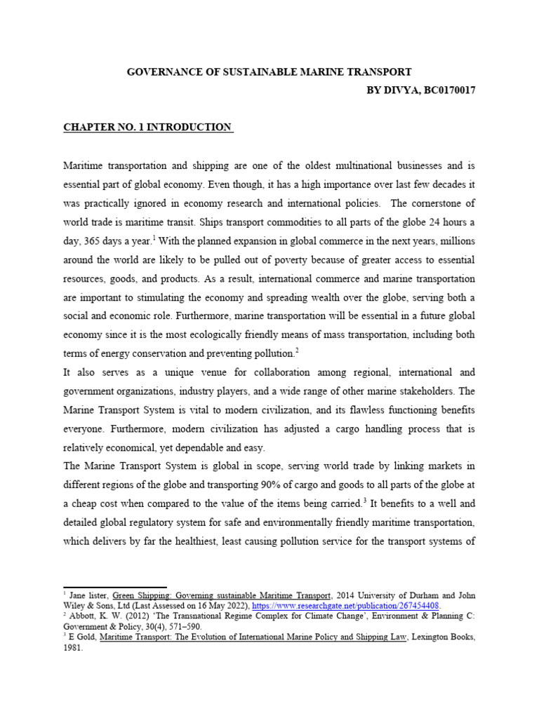 Governance of Sustainable Marine Transport | PDF | Transport | Air ...