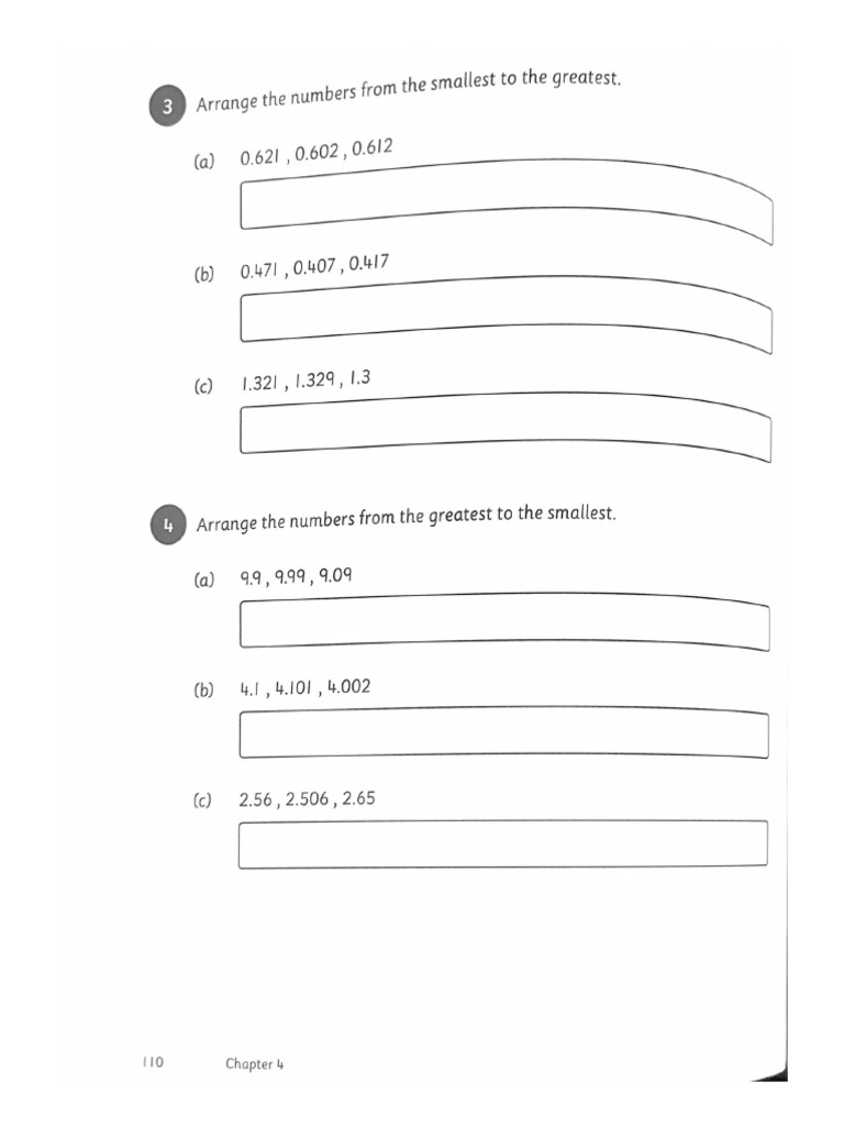 Arrange The Numbers From The Smallest To The Greatest. | PDF
