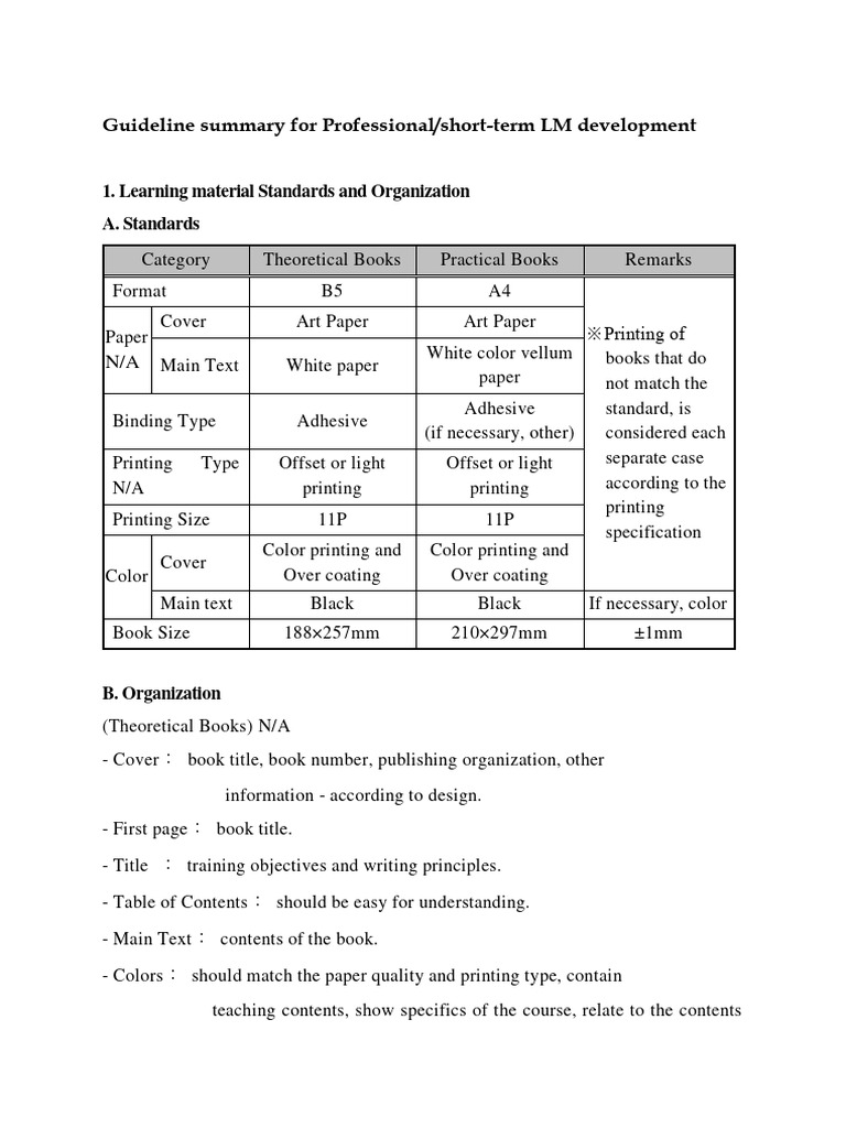 Guideline For Professional LM Writing | PDF | Books | Printing
