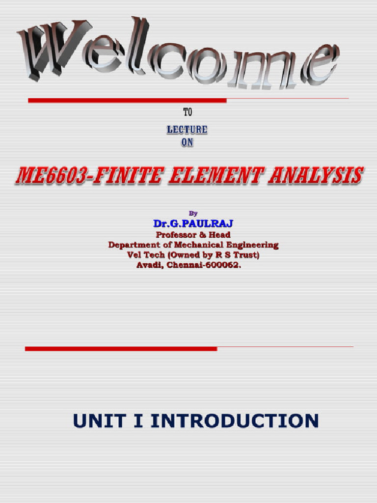 Finite Element Analysis Unit1 139365896 | PDF
