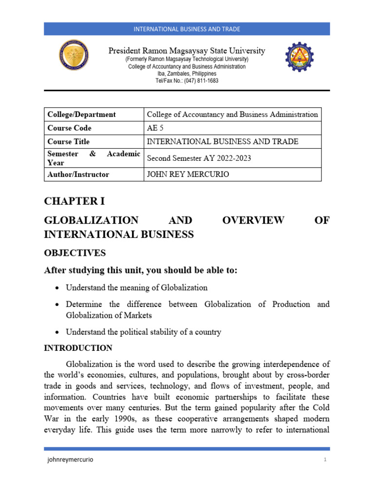 Module 1 Pdf Globalization Multinational Corporation