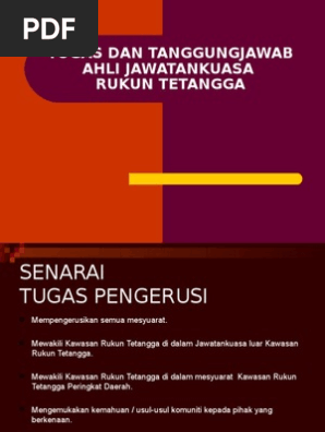 Tugas Dan Tanggungjawab Ahli Jawatankuasa Rukun Tetangga Pdf