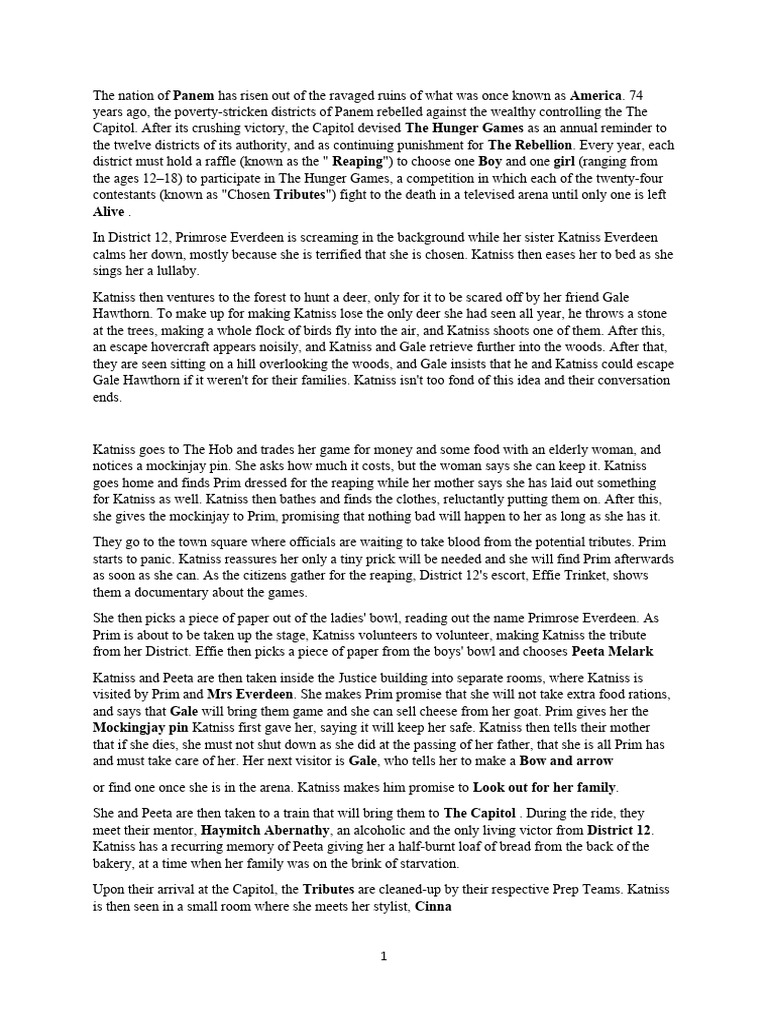 The Hunger Games: Katniss's Journey | PDF | The Hunger Games
