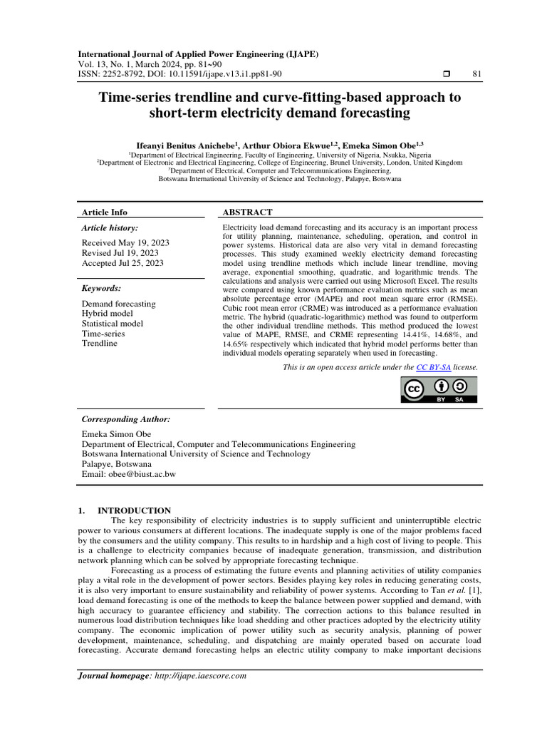 Short-Term Electricity Demand Forecast | PDF | Forecasting | Time Series