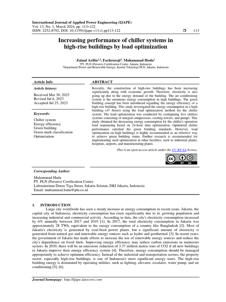 Increasing performance of chiller systems in high rise buildings by