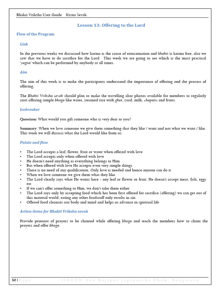 Lesson 13 - Offering To The Lord | PDF