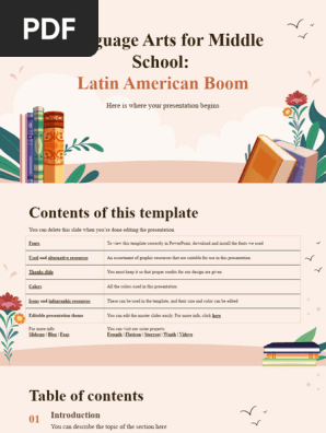 Language Arts for Middle School_ Latin American Boom by Slidesgo