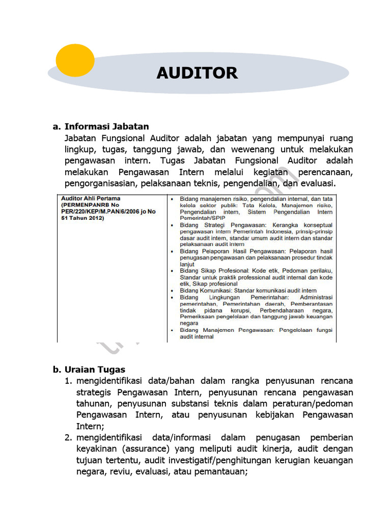 Auditor Ahli Pertama Soal Dan Pembahasan Pdf