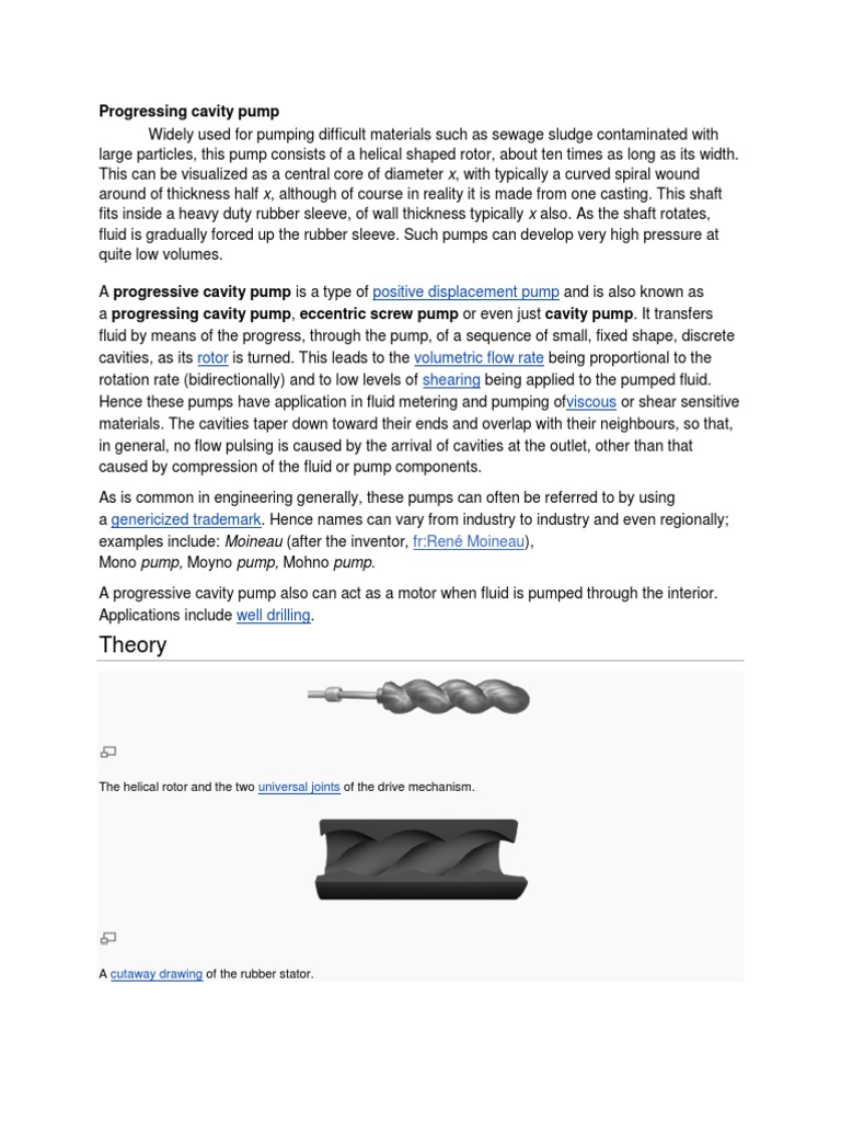 Progressing Cavity Pump Pdf Mechanical Engineering Machines