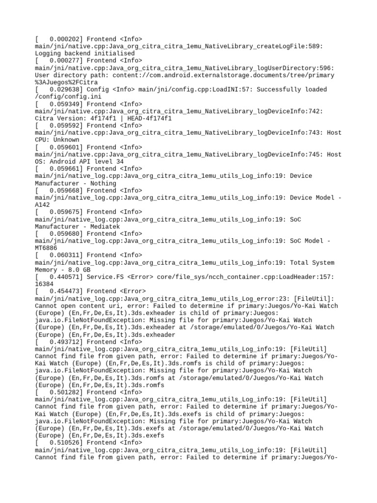 Citra Log.txt.Old | PDF | Computing | Computer Architecture