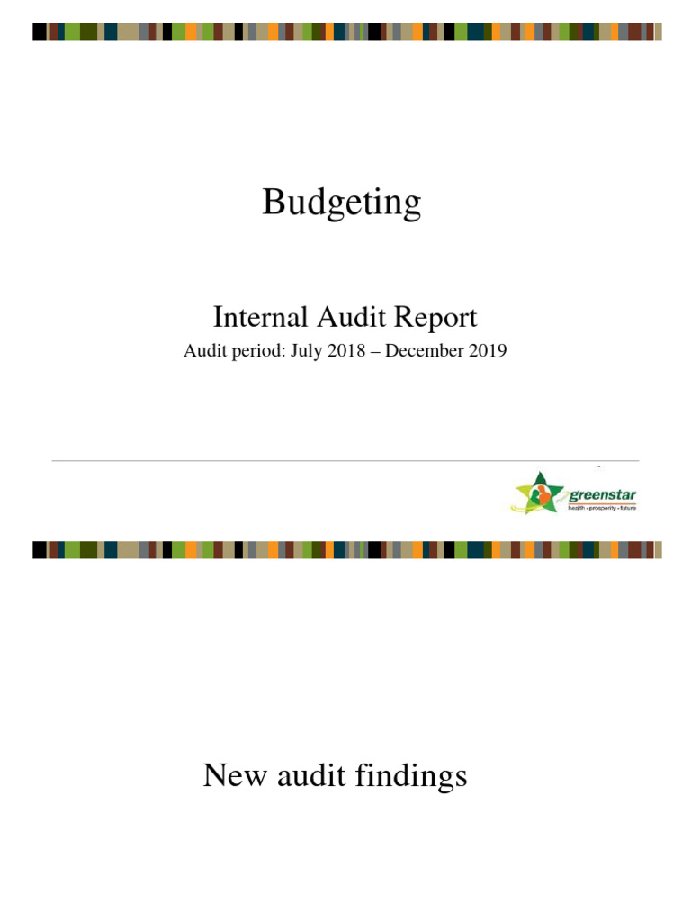 Budgeting Internal Audit Findings Report | PDF | Budget | Business