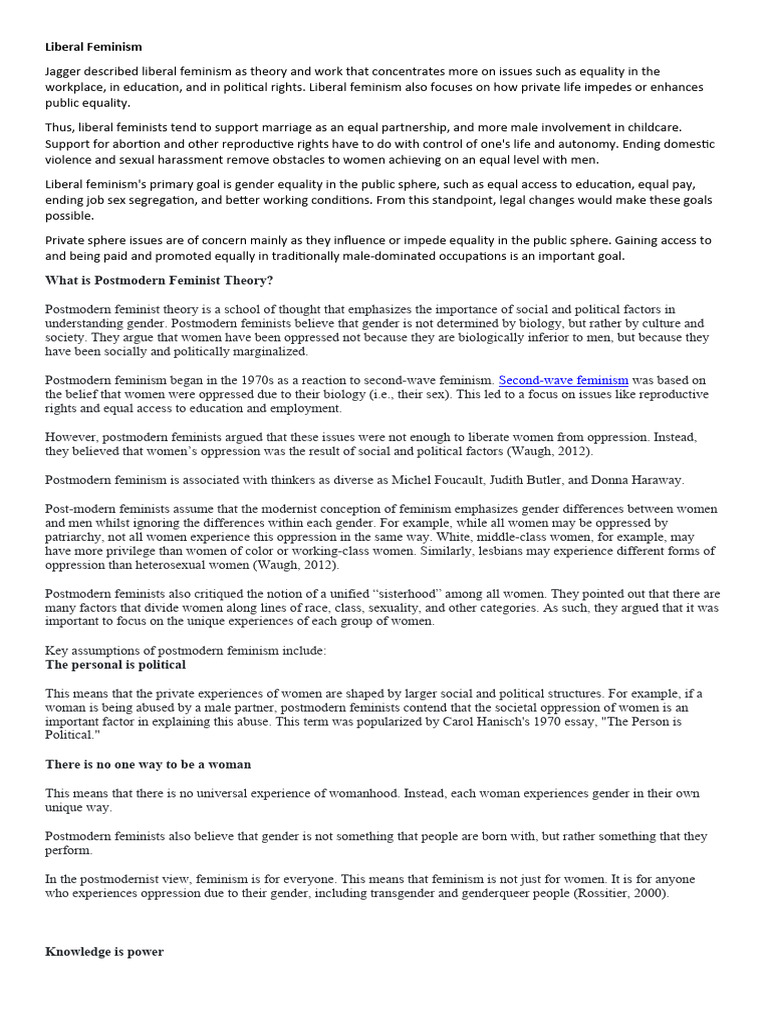 Understanding Liberal Feminism | PDF | Gender Studies | Feminism