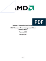 Customer Communications Document Amd Processor Power Management Driver (Amdppm - Sys)