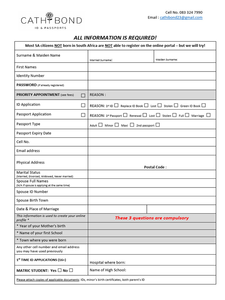 South Africa ID & Passport Application Guide | PDF | Identity Document ...
