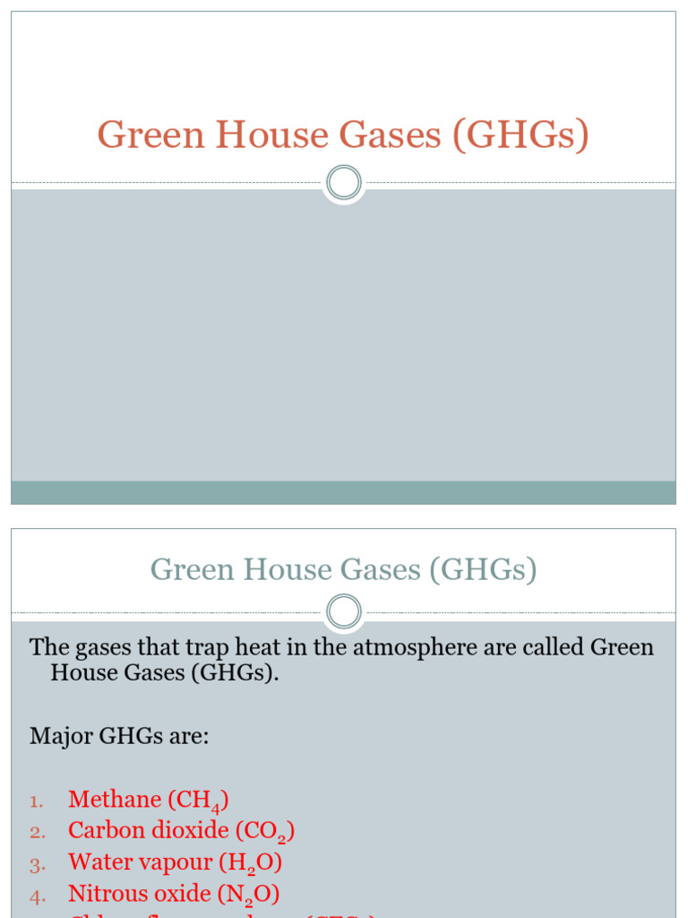 Green House Gases (GHGS) | PDF | Greenhouse Gas | Chlorofluorocarbon