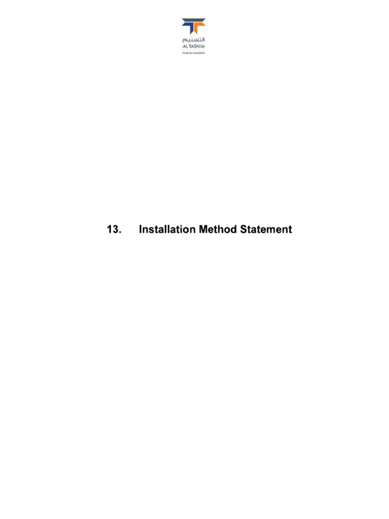 Product Installtion Method Statements | PDF