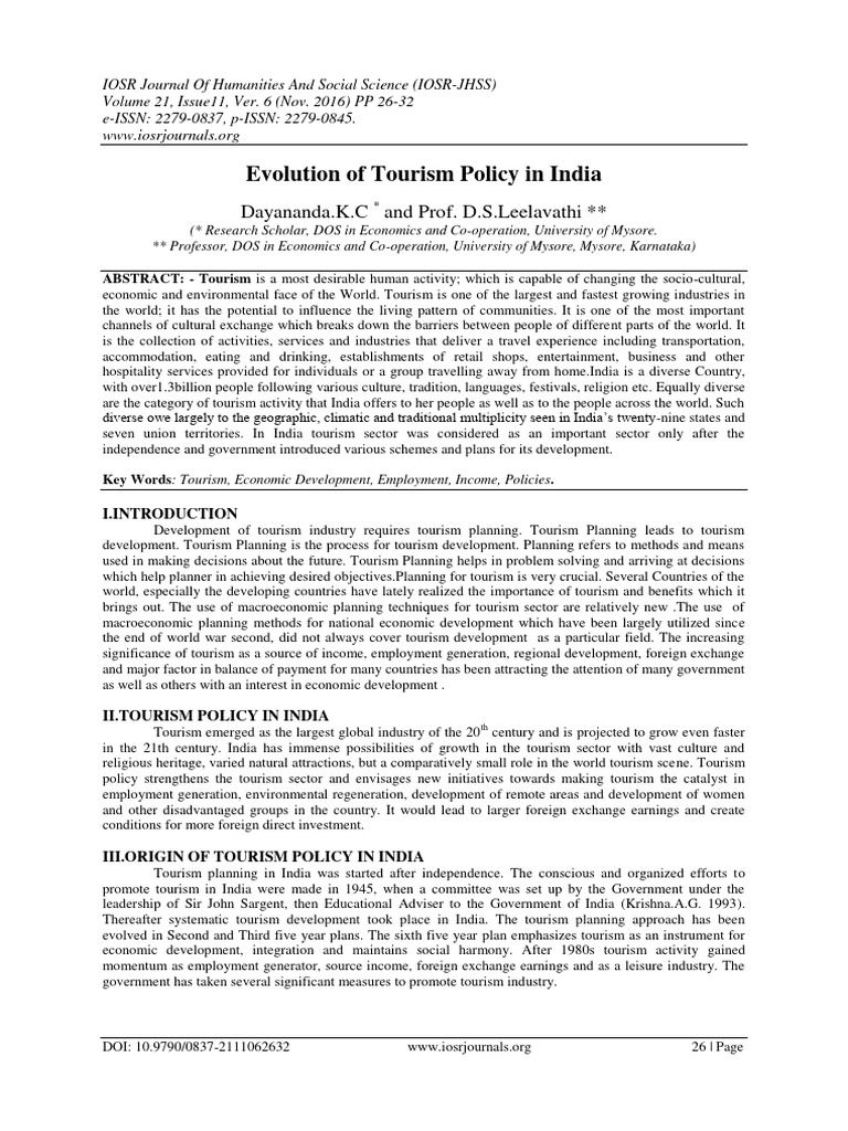evolution-of-tourism-policy-in-india-pdf-tourism-sustainability
