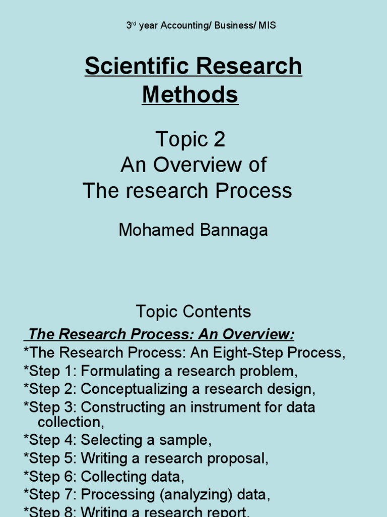 Research Process Overview: 8 Steps | PDF | Scientific Method | Sampling ...