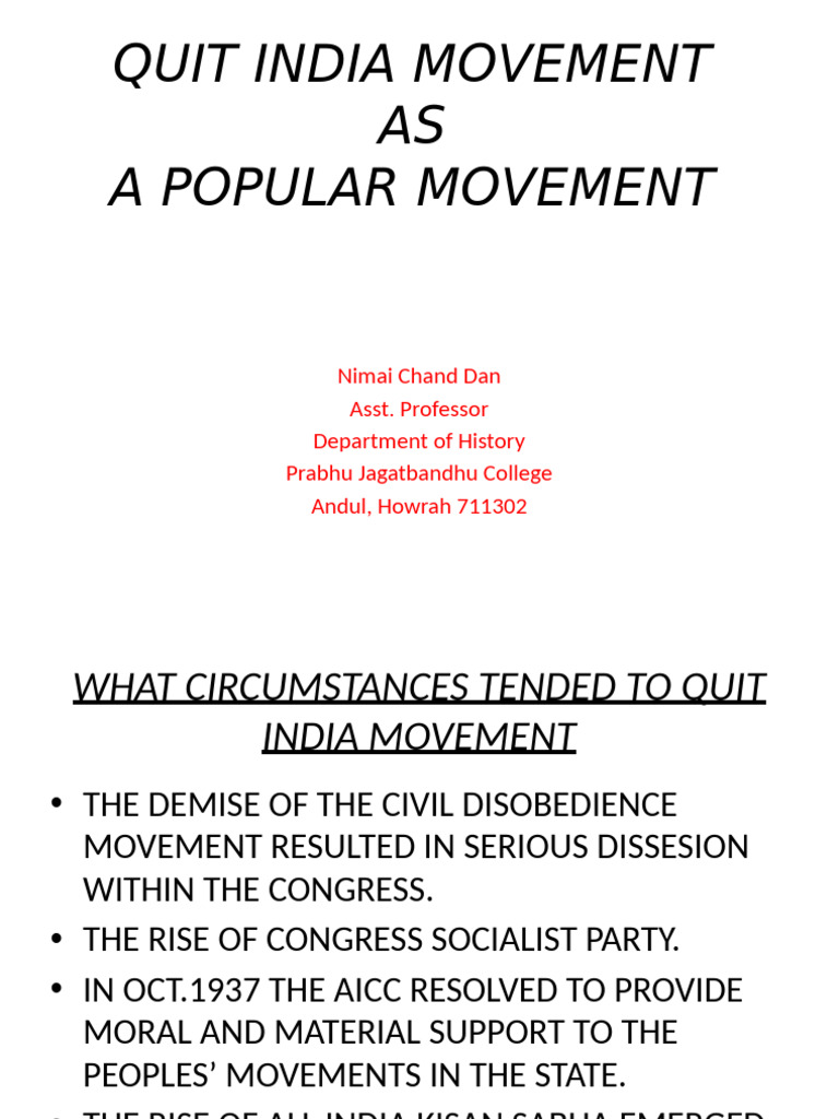 Key Aspects of the Quit India Movement | PDF | Mahatma Gandhi ...