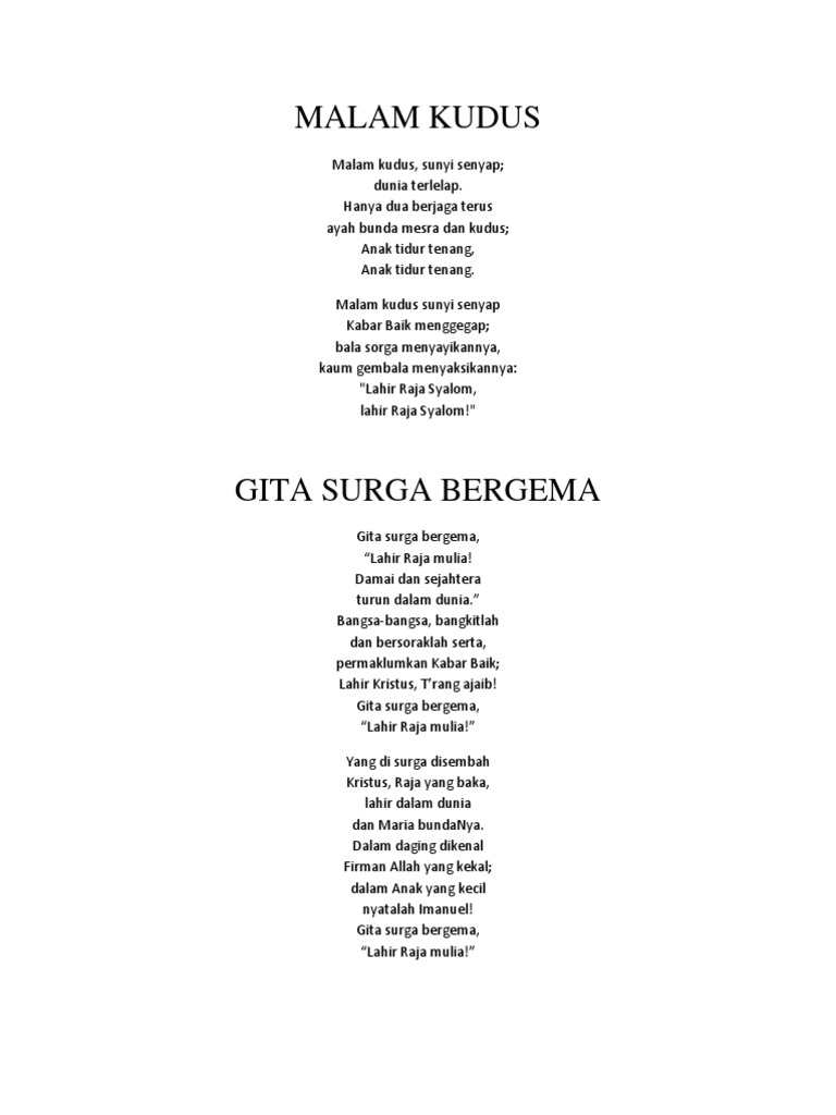 Lirik Lagu Natal Pdf