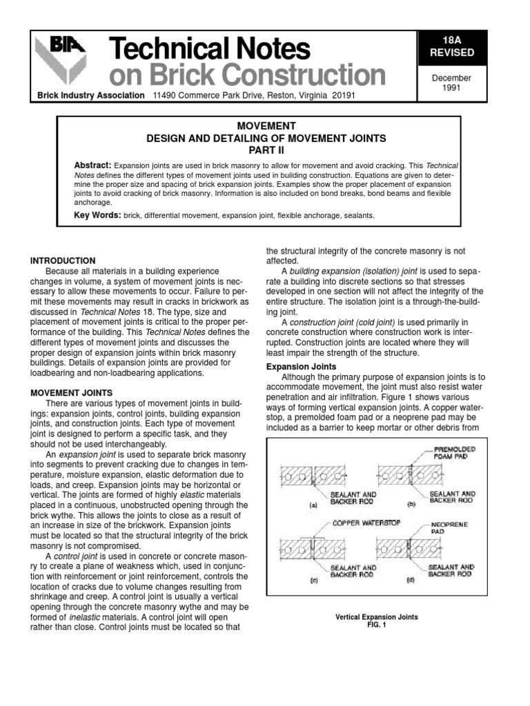 On Brick Construction: Technical Notes | PDF