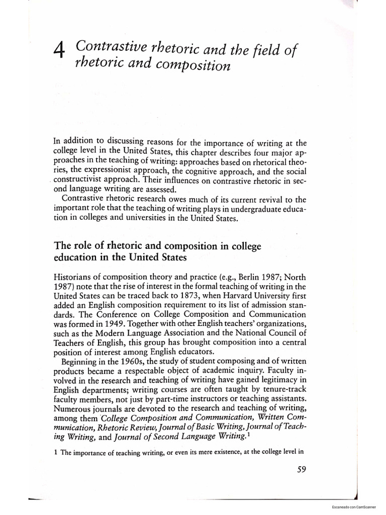 Contrastive Rhetoric - Ulla Connor Ch. 4 | PDF