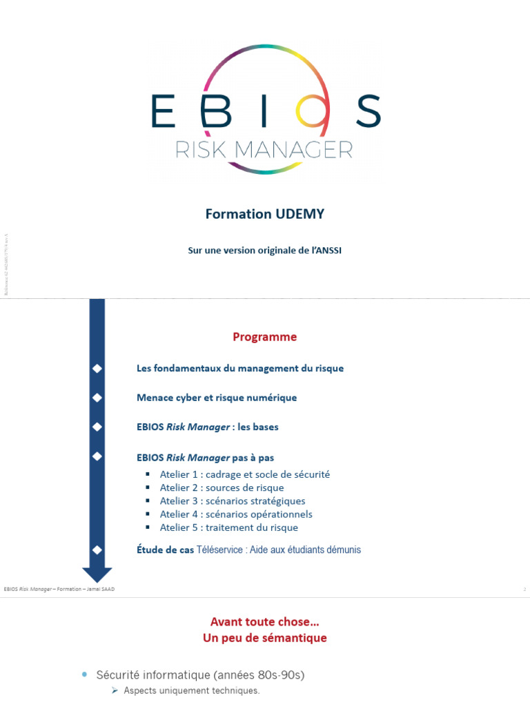 Formation EBIOS Risk Manager | PDF | Risque | Sécurité