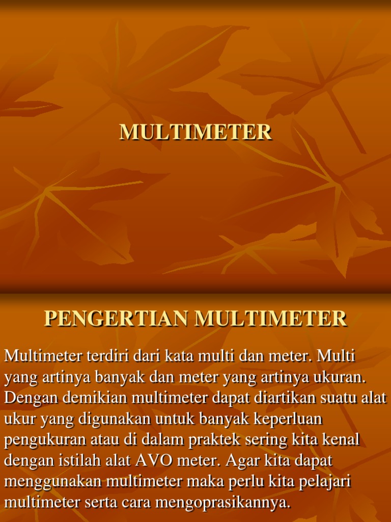 Panduan Lengkap Penggunaan Multimeter | PDF