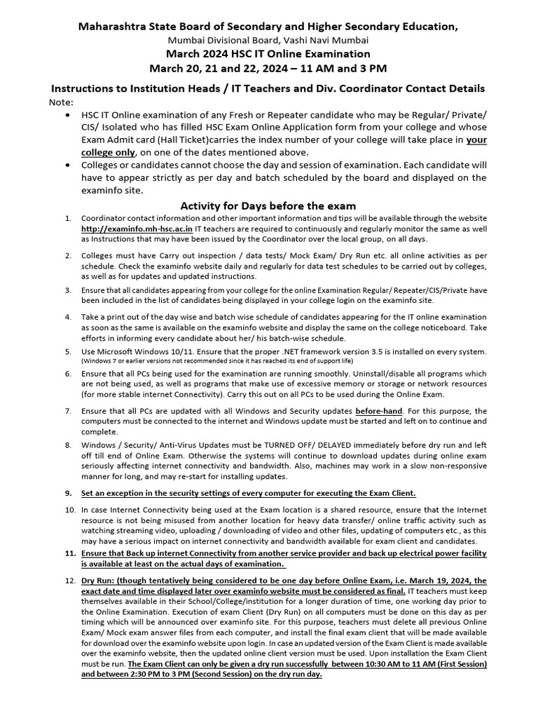 March 2024 it online exam instructions 1 pdf microsoft windows