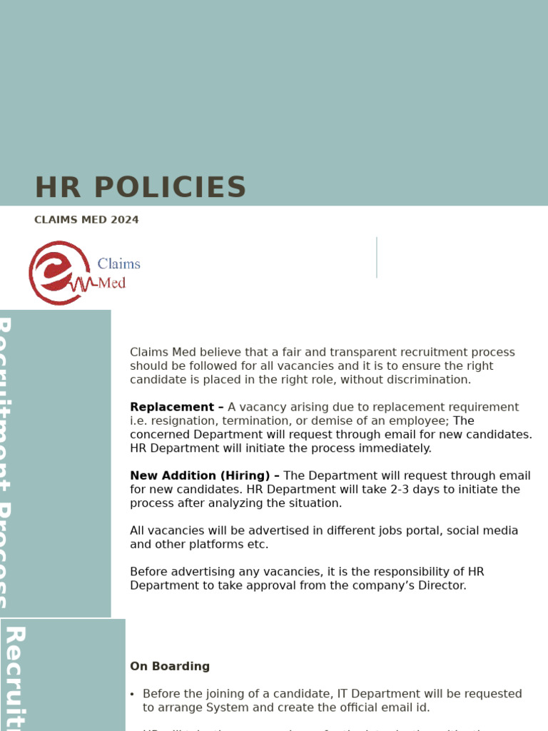 HR Policies - 2024 - Final | PDF | Employment | Recruitment