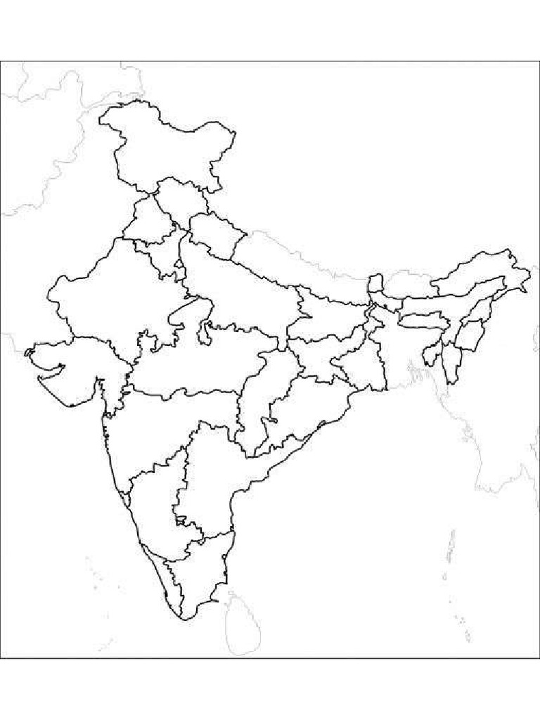 Free Blank Printable Map of India | PDF