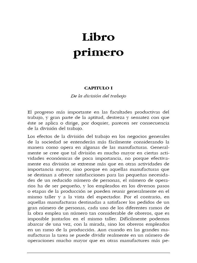 División del Trabajo en Manufacturas | PDF | La riqueza de las naciones ...