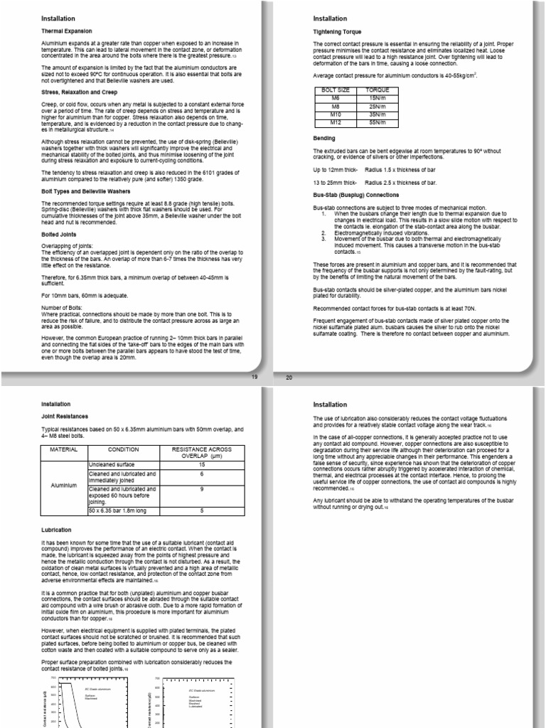 Aluminium Busbar Installation Guide | PDF | Lubricant | Creep (Deformation)