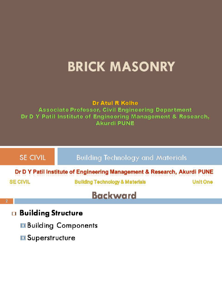 Brick Masonry Terminology Pdf