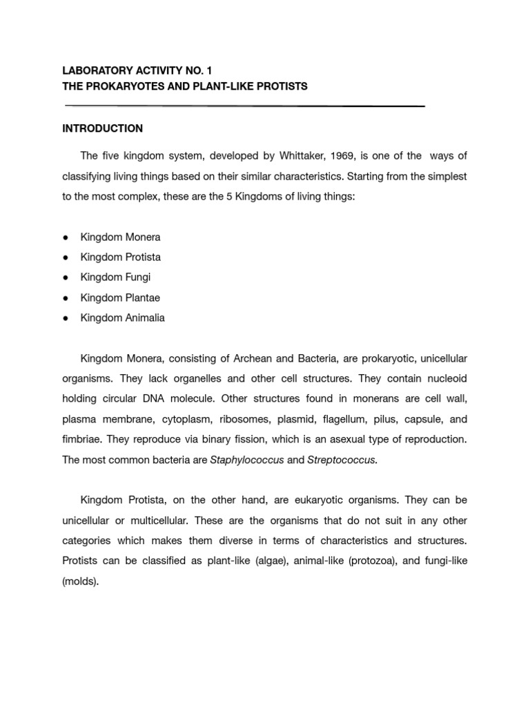 Laboratory Activity No.1-Spstem4 | PDF | Cell (Biology) | Bacteria