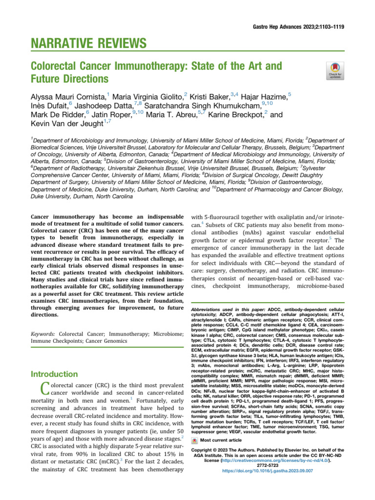 CRC Immunotherapy | PDF | Immunotherapy | Colorectal Cancer