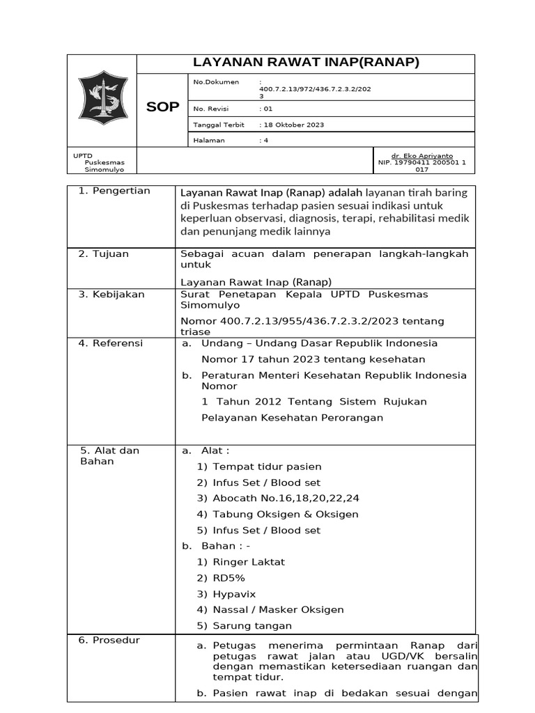 Sop Ranap | PDF