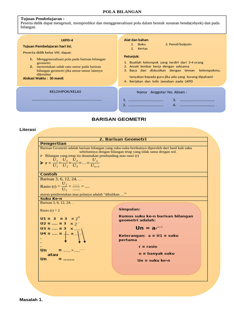 Lkpd Barisan Geometri Pdf